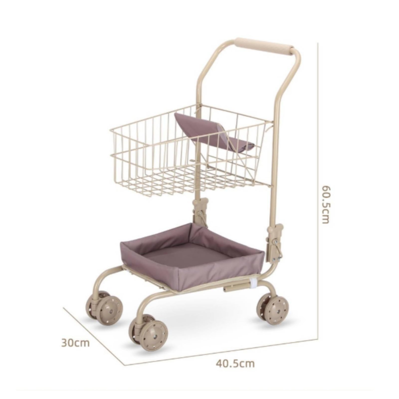 Carrello Spesa Giocattolo Struttura in Metallo Carrello Supermercato Pieghevole per Bambini, style to 1