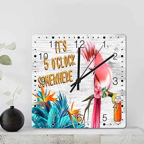 Horloge murale perroquet peinte idée cadeau déco originale - 2