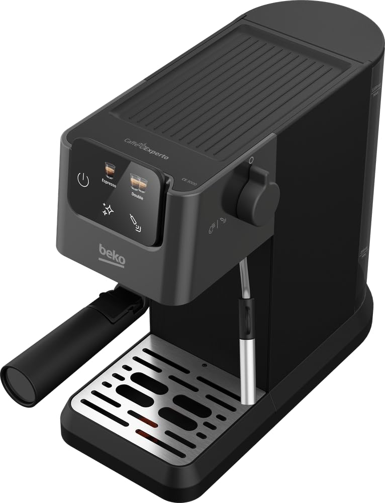 Grundig KSM 4330 Siebträgermaschine 1628 W 15 Bar Espressoautomat mit Touch-Display Silber/Schwarz
