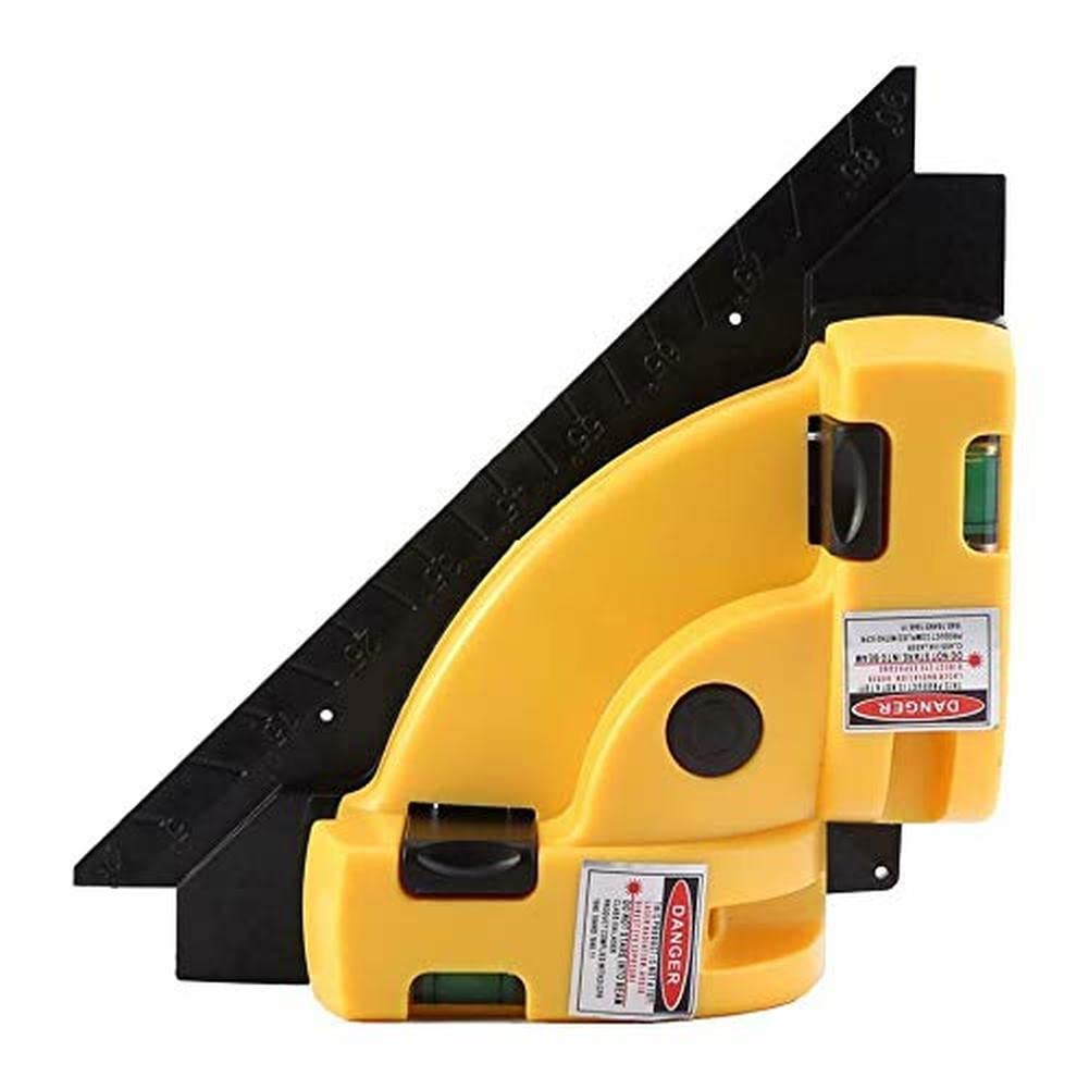 Ausuky Black 90 Degree Laser Level Right Angle Vertical Horizontal Projection Square Level Guide Tool