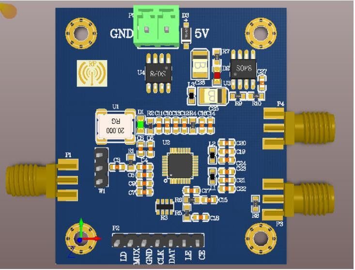 Wiring Connecting Terminals - 35M-4.4G ADF4351 Phase-Locked Loop PPL Module RF Signal Source Generator Board