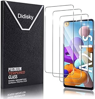Didisky [3 Pack] Tempered Glass Screen Protector for Samsung Galaxy A21s,[Soft Touch] Easy to Clean, Easy to Install, Transparent