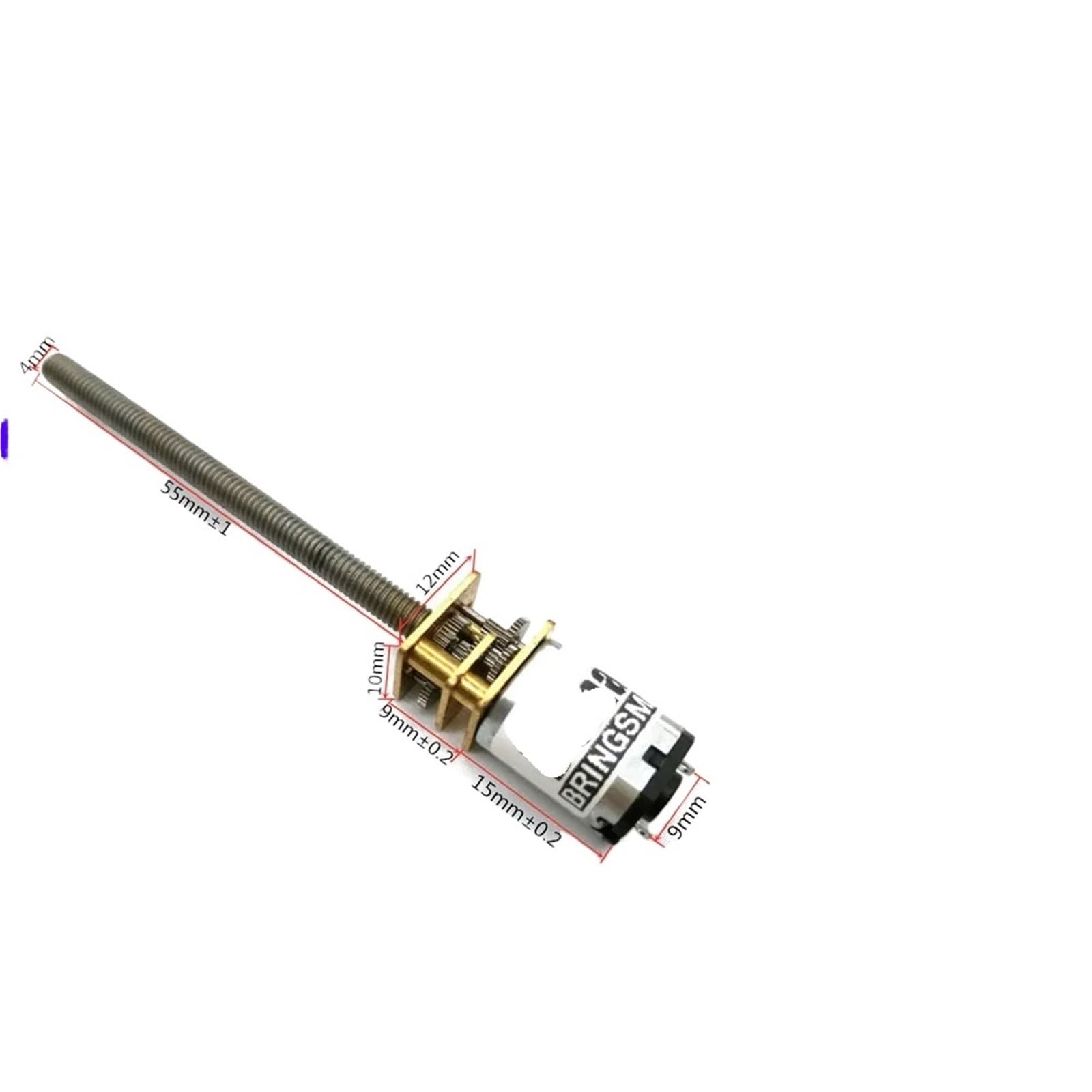 M4 55 mm Gewindeschaft DC-Getriebemotor 6 V 12 V 15–1000 U/min elektrischer Schraubenreduzierer N20 1 Stück(5rpm,12V)