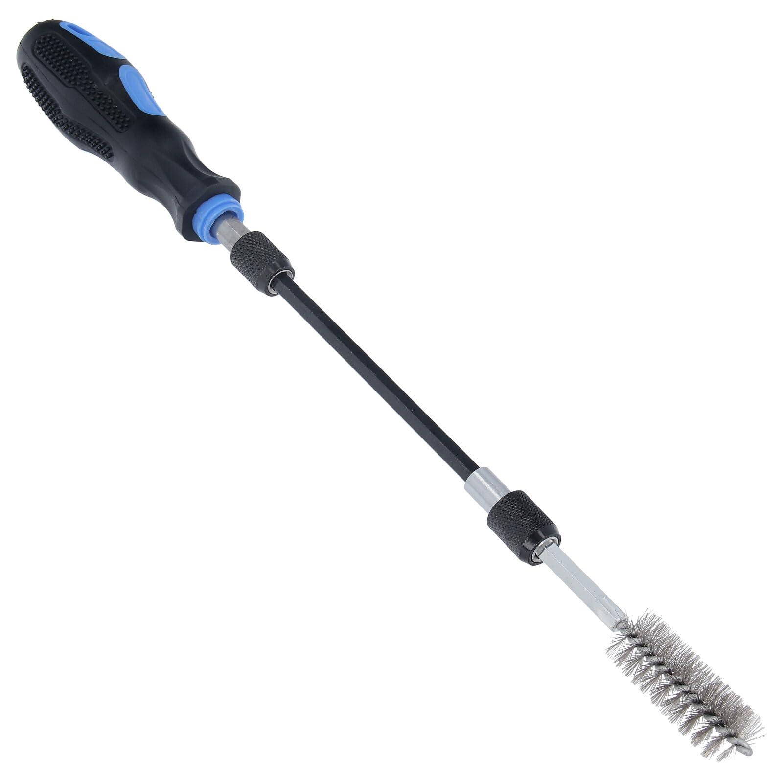 GEPCO 38-tlg. Rundbürsten Set | Nylon Stahl Messing Drahtbürsten | Reinigungsbürsten für Bohr- Akku- & Druckluftbohrer | Rohrreiniger | Bohrlochbürsten Entgraten Zylinder Rohre | 1/4" Schaft, Ø 8-19mm