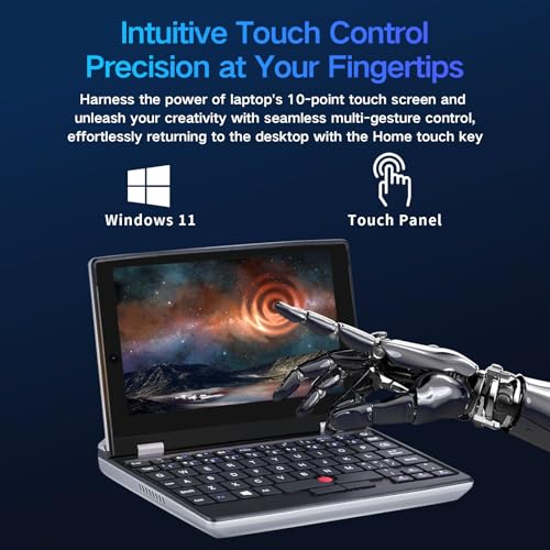 Image of BINTEC 7-inch mini Laptop Computer, 16GB DDR4, 256GB SSD, Celeron N95 (up to 3.4GHz), Touchscreen, Win 11 /MS 2024