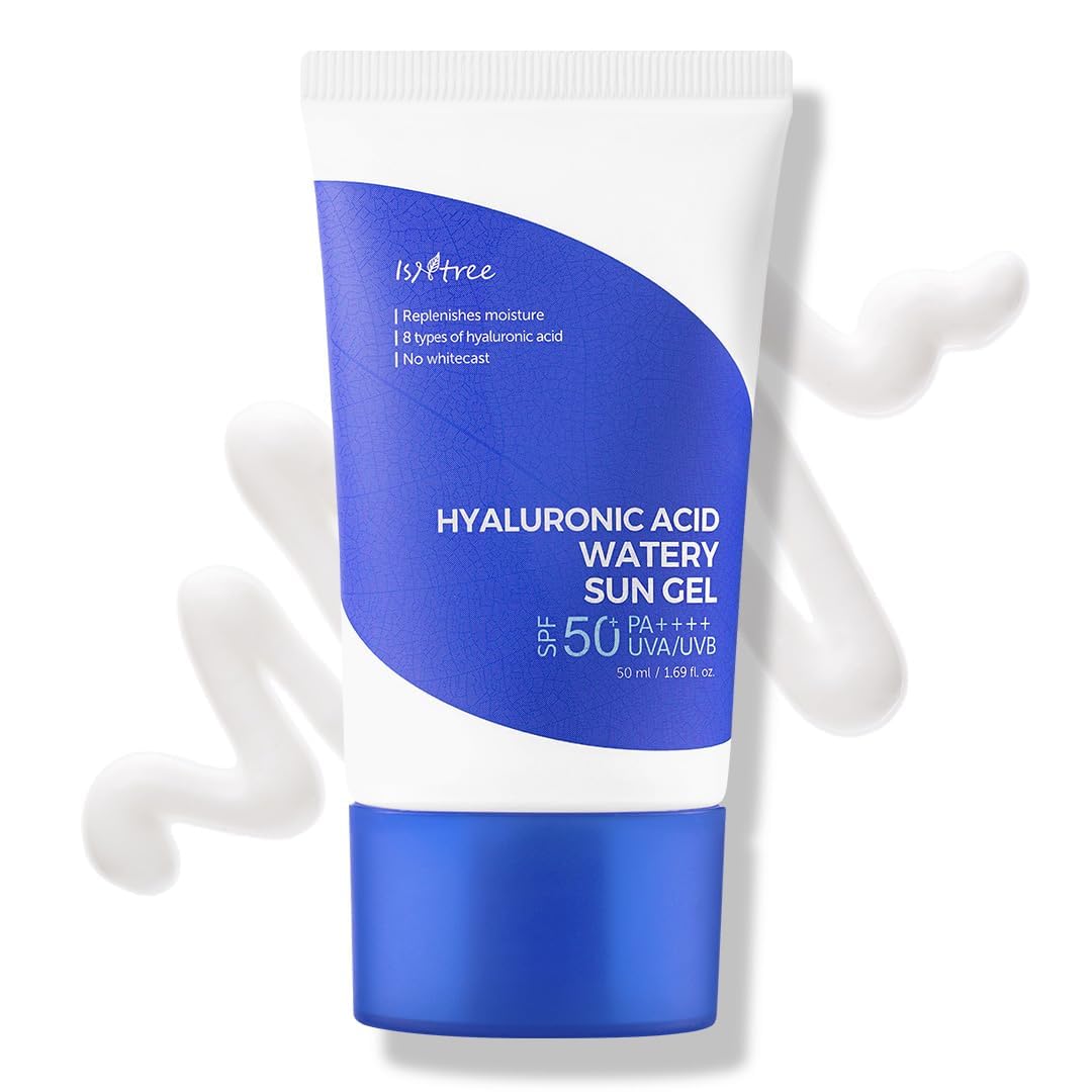ISNTREE Hyaluronic Acid Watery Sun Gel 50 ml | SPF 50+ PA++++ | Korean Sunscreen | Lightweight & Hydrating Gel | No White Cast | Daily UV Protection