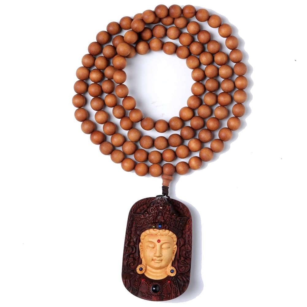Zen Dear Unisex Teak Wood Prayer Beads Buddha Buddhist Beads Japa Mala Necklace Bracelet Bead
