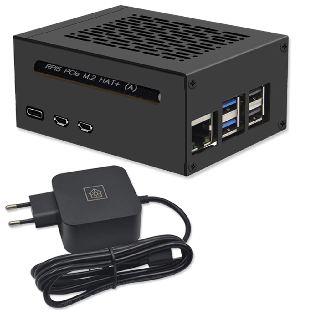 Raspberry Pi 5 8GB Home Assistant Smarthomezentrale M.2 250GB NVME Air-Flow Metallgehäuse