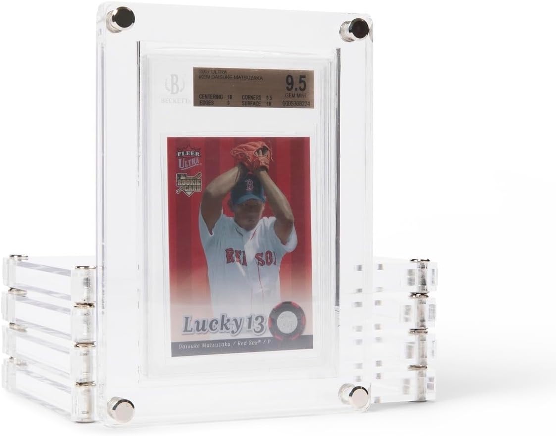 Graded Card Protector - Storage Case for Graded Trading Cards Fits PSA BGS Many More | Screw Down Design for Security and Protection | Heavy Duty Acrylic Display Sleeve Protects Sports Cards Slabs