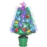 VEYLIN 2ft Fiber Optic Christmas Tree Small Xmas tree for Home Office Decoration (Green)