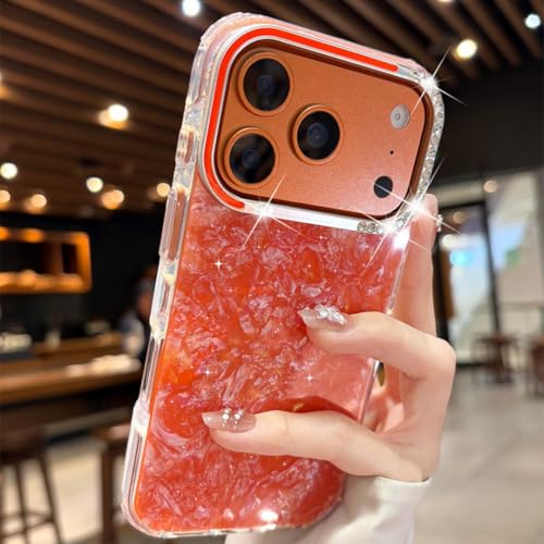 Coque iPhone 13 Pro Max à Paillettes motif coquillage blanc