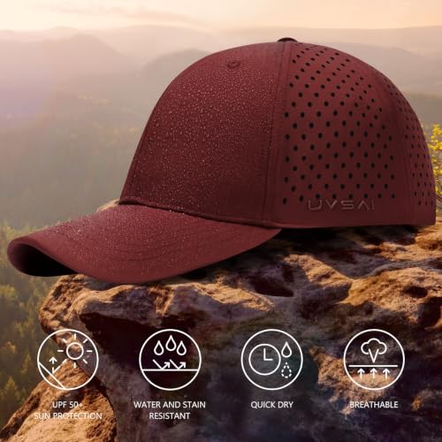 Image of UPF 50+ Performance Water Resistant Baseball Cap Lightweight Breathable Hat Golf Running Boat Hiking for Men Women