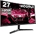 KOORUI Monitor Gaming Curvo de 27" LED WQHD 144Hz (2560x1440, VA, DCI-P3 85%, 2 HDMI, DP MM Audio out, 16:9, 1ms, AMD FreeSync, Flicker Free, ZeroFrame, Low Blue Light, Funciones de Gaming), Negro