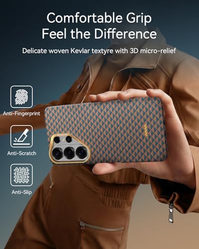 RAPTIC Aramid Skin for S26 Ultra Case, Compatible with MagSafe, Non-Slip & Ultra Slim Light Case for S26 Ultra Case with Caseless Feeling, 1500D Aramid Fiber AeroWoven Textures, Destiny - image 4