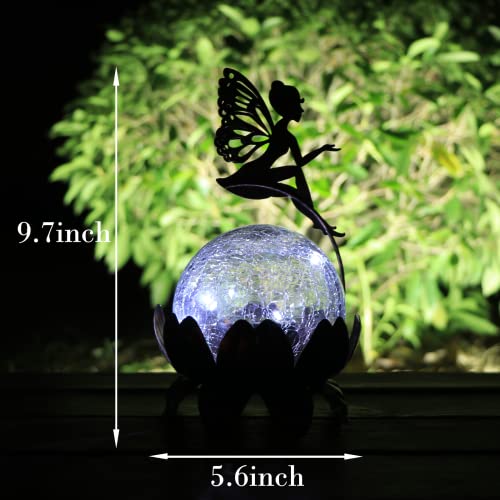 Mumtop HU-XI-201 Solar Lantern Fairy Light, Crackle Glass Solar Lights Outdoor Led Waterproof Tabletop Lamp thumb #3