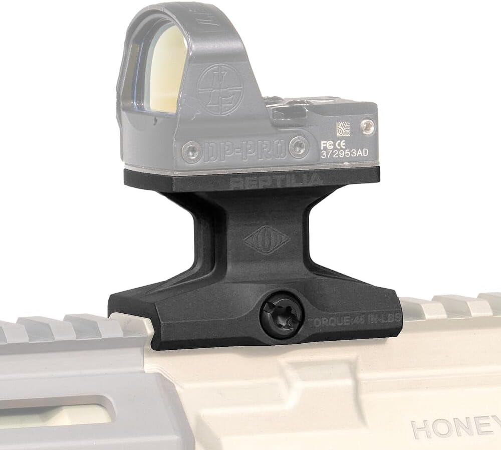 Reptilia DOT 1.93" Black Mount Compatible with Leupold Delta Point Pro and EOTech EFLX, 7075-T6 Aluminum, Type III Anodized, M1913 Pick Rail Compatible (100-258)