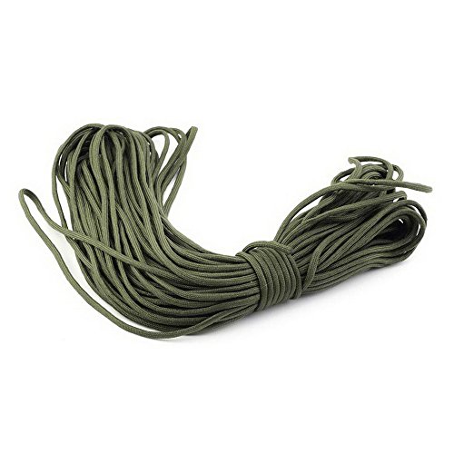 Greenpromise Paracord 550 Corde de survie 30 m Idéal pour une utilisation en extérieur, camping, jardin, vert militaire