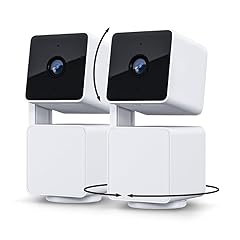 WYZE Cam Pan v3 Indoor/Outdoor IP65-Rated 1080p Pan/Tilt/Zoom Wi-Fi Smart Home Security Camera with Color Night Vision, 2-Way Audio, Compatible with Alexa & Google Assistant, White, 2-Pack