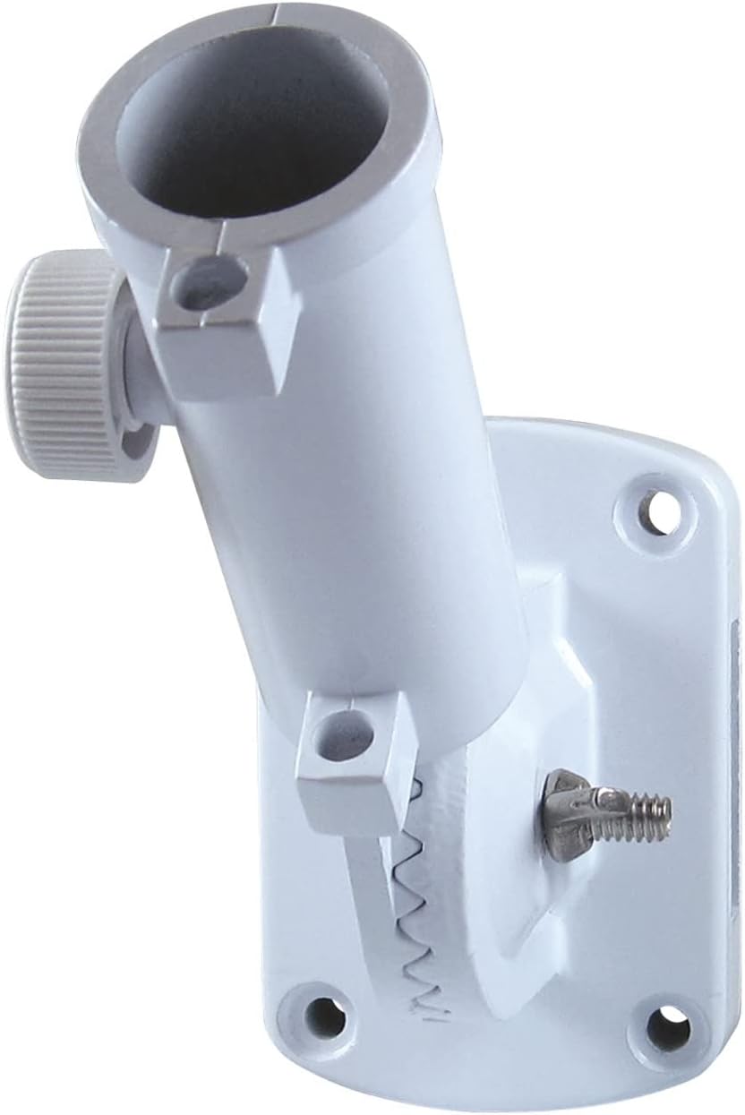 Flagpole Wall-Mount Bracket White Nylon 13-Position Multi-Position for 1 Pole