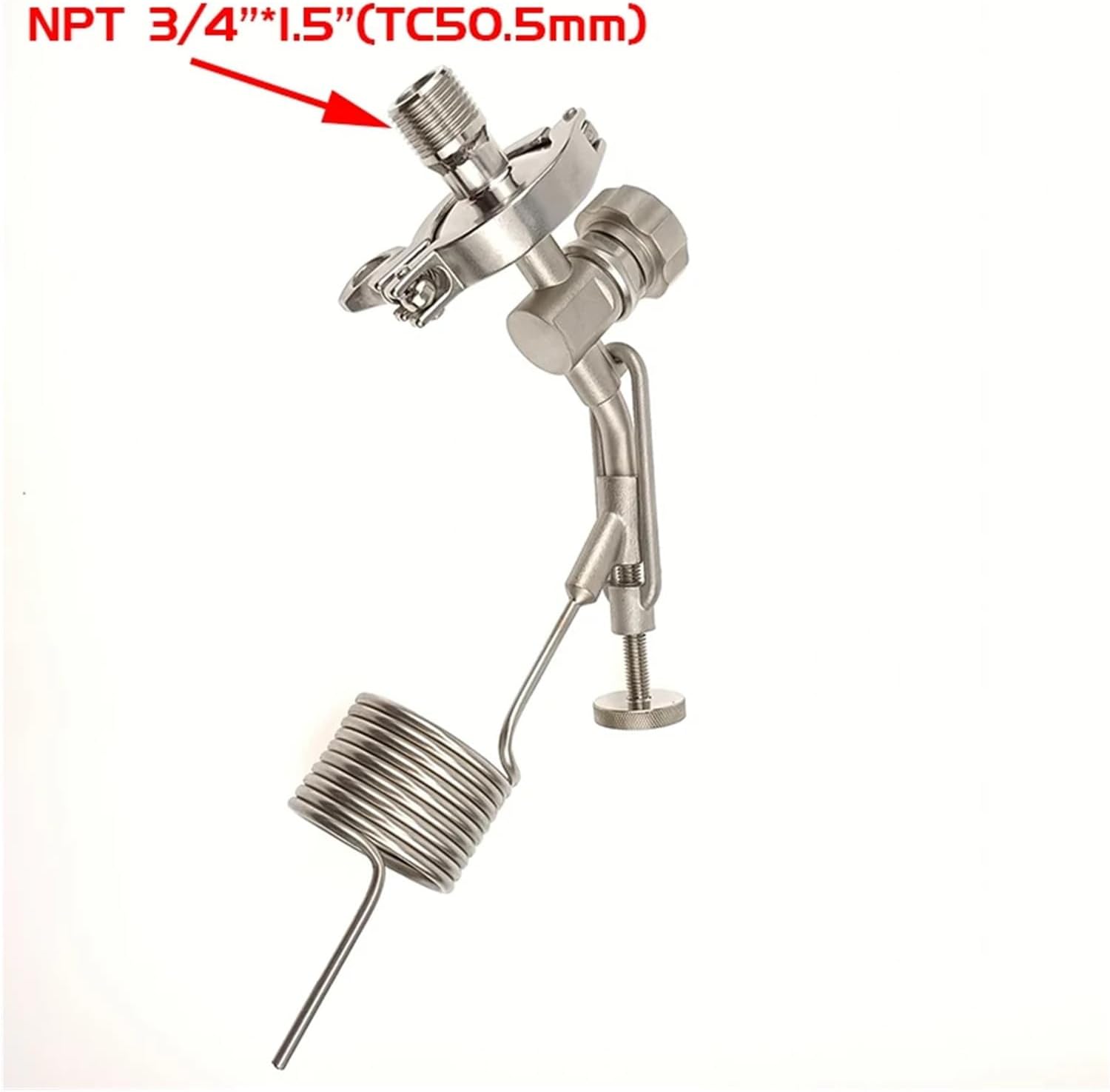 Brewing equipment NPT1/4 3/8 1/2 3/4 1 in male connector beer sampling valve defoamer combinationSS304 stainless steel with pigtail cooling coil Brewing equipment(NPT DN20)