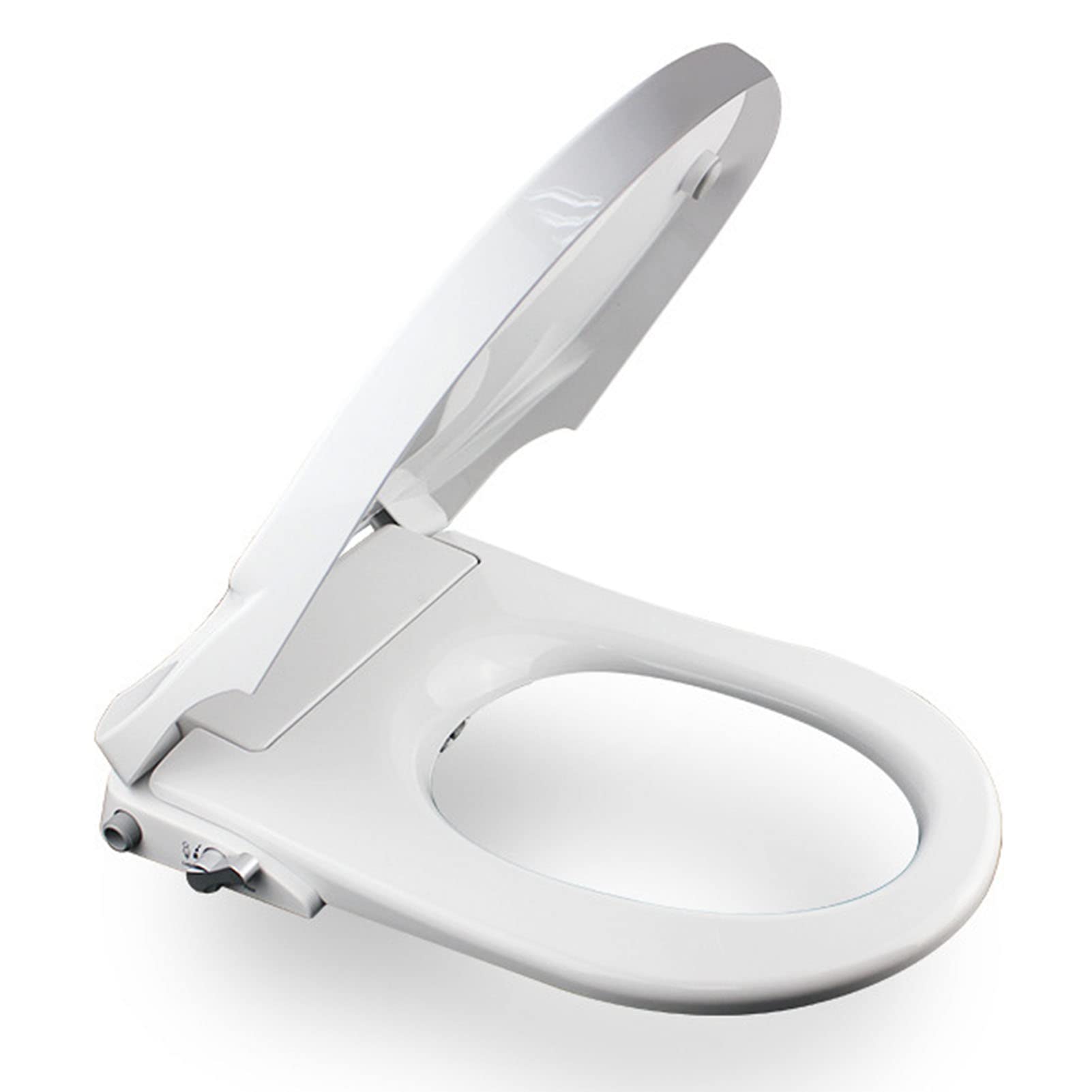 Soft Close Close Toilet seat, Release Cover Cover White Plastic fits Oval Toilets, Adjustable, Lightweight, Durable, Portable, User-Friendly, Compact, Elongated, Quick