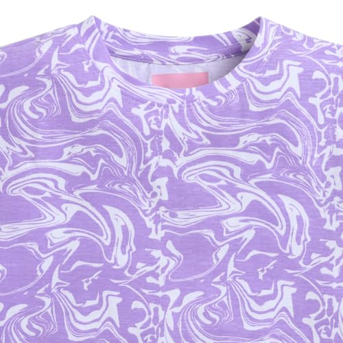 Image of Hopscotch Girls Cotton Short Set In Lilac Color