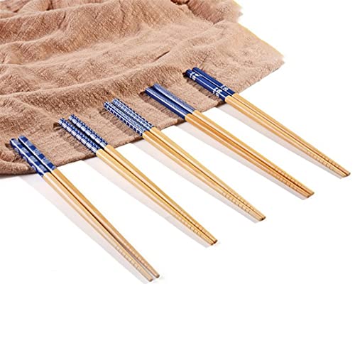 Palillos de bambú natural reutilizables CHFYIJYHM para sushi y comida asiática 6