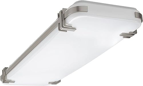 48 pulgadas x 15 pulgadas. Luz LED de montaje empotrado seleccionable de níquel cepillado