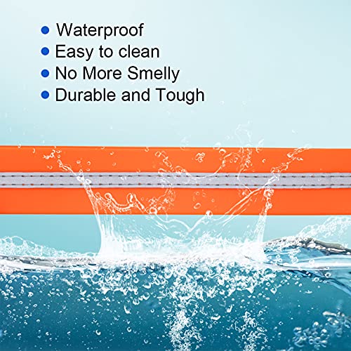 Image of Nimble Reflective Waterproof Dog Collar Adjustable Odor Resistant Easy Clean Pet Collar for Small Medium Large Dogs Night Walking Outdoor Rainy Use (Large (15.35 inch-24.8 inchinches), Orange)