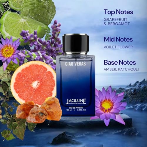 Image of JAQULINE USA Ciao Vegas Premium Long Lasting Perfume | Men Women | Citrus, Floral & Musky | Intense Fresh Fragrance - 100ml