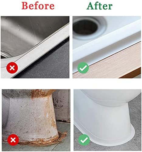 Bath Sealant Strip, Bath Sealant Strip Self Adhesive Waterproof with Scratch Piece Simple Seal Tape for Kitchen, Bathroom, Bathtub, Toilet, Wall Corner Edge Caulk Strip (White 320 cm x 3.8 cm)
