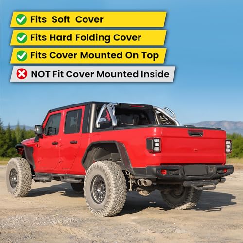 Image of MONOKING Roll Bar for Mid Size Pickup Truck with Brake Light, Stainless Steel Sport Bar for Tonneau Cover for 2007-2026 Gladiator JT Tacoma Frontier Canyon Colorado Ranger