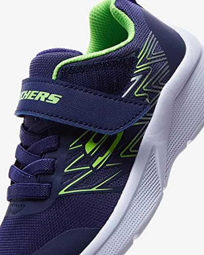Skechers Kids Boy's Microspec-Texlor Sneaker, Navy/Lime, 9 Toddler | Image 7