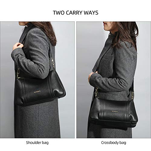 Image of DORIS&JACKY Leather Shoulder Handbags For Women Medium Designer Crossbody Purse And Bags With Two Detachable Straps