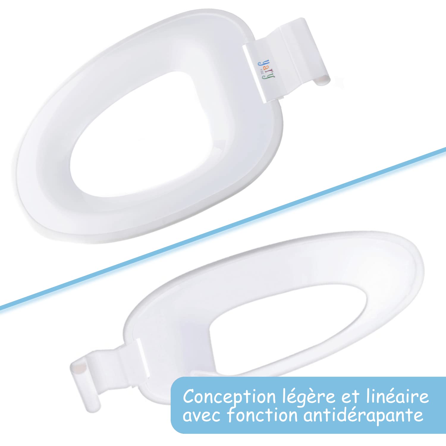 POTTY by yary KIDZ - siège de toilette pour enfants - réducteur de toilette blanc convenant à tous les sièges - comprend un jeu d'autocollants