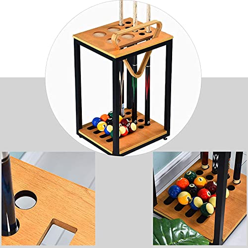 Support de queue de billard d'angle en bois cadre fer forgé 8 trous - 5
