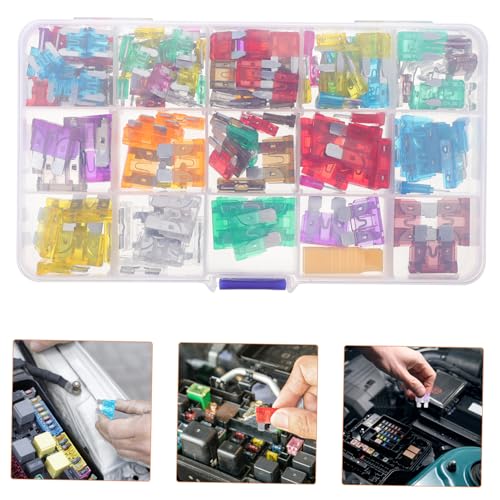 MAGICLULU kit completo de 180 fusibles para automóvil estándar y micro fusibles organizados en caja miniatura 2