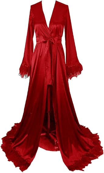 Abito da notte da donna lungo morbido abito da notte in pizzo Illusion  tulle Chemise Sleepwear Robe Borgogna : Amazon.it: Abbigliamento