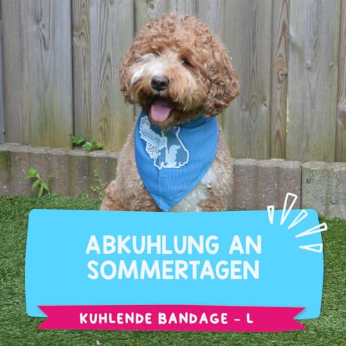 Coolpets Cooling Bandana L - Hunde Kühlung - Kühlende Halstuch Hund - Hunde kühlhalsband - Kühlung für Hunde - Blau