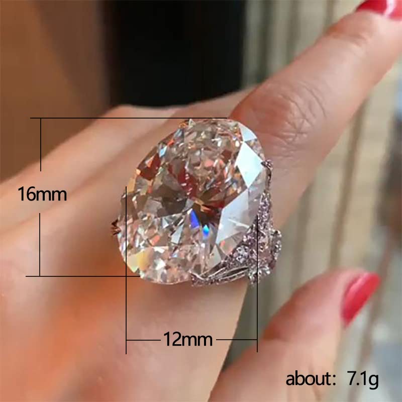 Engagement Ring 6 Carats Princess Ring White AAAAA Cz Ring 925 Sterling Silver Solitaire Cubic Zirconia Engagement Ring Diamond Cubic Zirconia CZ Anniversary Wedding Ring Size 84