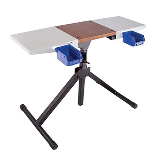 Frankford Arsenal Platinum Series Reloading Stand with Adjustable Steel Frame Construction, Wood Surface Center and Storage Bins for Reloading