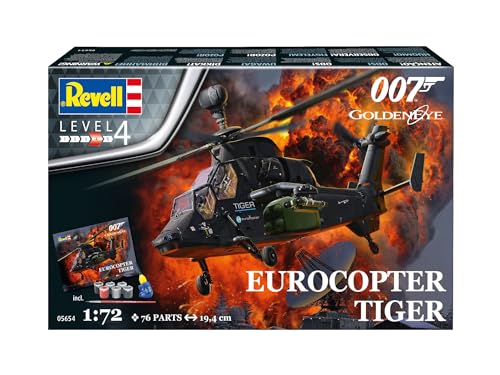 Revell Gift Set 05654 James Bond 007 Golden Eye Eurocopter Tiger 1:72 Scale Unbuilt Plastic Model Kit With Accessories & Poster - Image 2