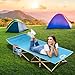 Camping Cot, 450LBS(Max Load), Portable Folding Outdoor Bed with Carry Bag for Adults Kids, Heavy Duty Cot for Traveling Gear Supplier, Office Nap, Beach Vocation and Home Lounging (Blue)