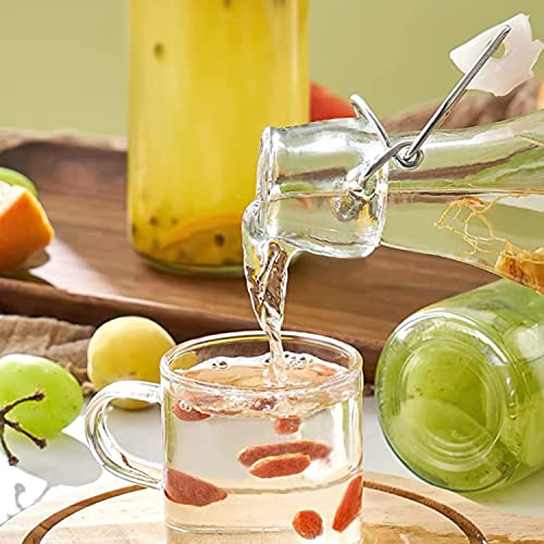 Image of Clip Top Preserve Bottles - 2 Pack of 500ml Clear Glass Bottles with Airtight Stoppers, Swing Top Bottles for Beer Brewing, Wine, Condiments, Beverages, Oil, Vinegar (Pack of 2)