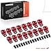 A-Premium 16Pcs Red Aluminum Engine Roller Rocker Arms with Needle Bearings Compatible with Small Block Chevy SBC 350, 1.6 Ratio, 3/8