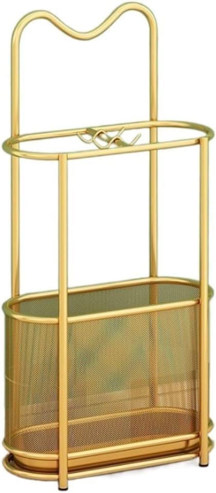 Porte-parapluie en maille métallique porte-canne robuste avec bac d'égouttage