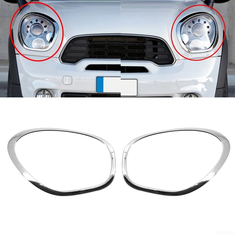 Set di cornici per fari anteriori per Mini Cooper R60 R61 2011 2012 2013 2014 2015 2016 Compatibile con numeri OEM 51139812899 51139812900