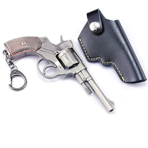 Large PUBG Metal Keychain Gun Model Pistol Military Collectors Realistic Mini Replica Model Keychain Gun Novelty with Spinning Barrel...