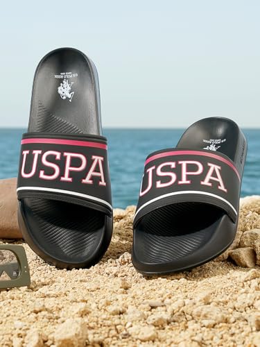 U.S. POLO ASSN. USPA CLOYEE Black Sliders Flip Flops for Men - Image 3