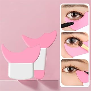 Multifunctional Eye Makeup Stencils Mascara Shield Guard Applicator Eyelash Pads Eyeliner Eyeshadow Applicator Aid Tool Reusable Eyeliner Eyeshadow Guide Tool for Women, Beginners